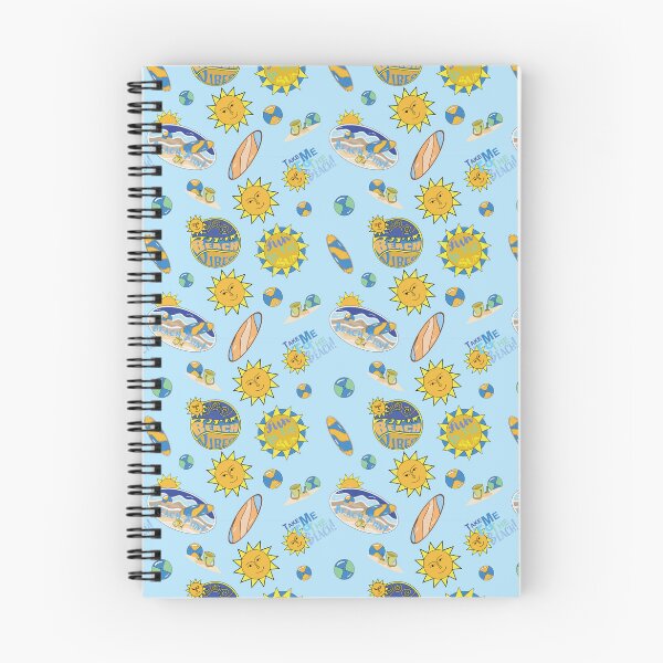 Item preview, Sunny Beach seamless Pattern Design with Blue Colored background and bright colors. Time for fun in the Sun at the BEACH!  designed and sold by MichCortez9.