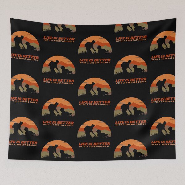 Item preview, Life Is Better With A Sheepadoodle Vintage Dog Gift  designed and sold by Guarddogdrive.