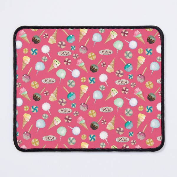 Item preview, Carnival treats, state fair funnel cake, ice cream, candy applies, cotton candy, lollipops on a bright pink background designed and sold by JasmineGDesigns.
