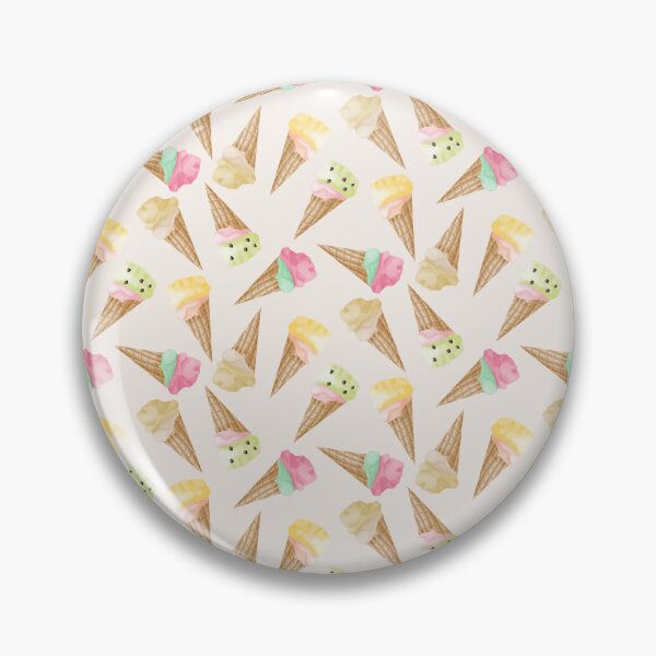 Item preview, Ice Cream Cones, raspberry, mint chocolate chip, vanilla, pistachio, and corn ice cream on a light beige background designed and sold by JasmineGDesigns.