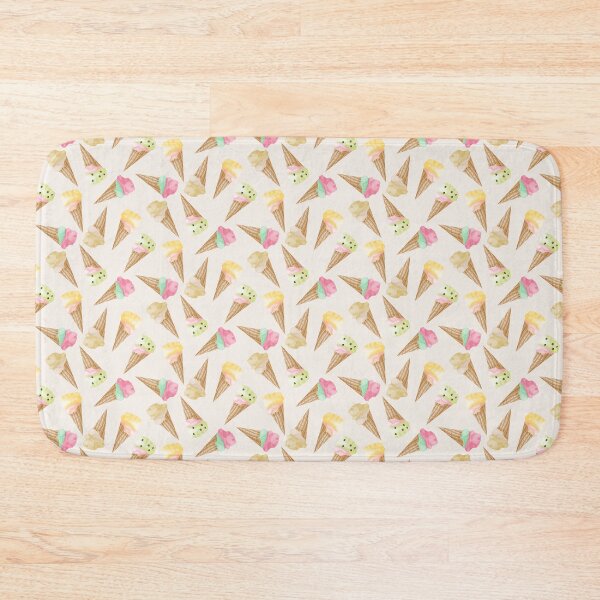 Item preview, Ice Cream Cones, raspberry, mint chocolate chip, vanilla, pistachio, and corn ice cream on a light beige background designed and sold by JasmineGDesigns.