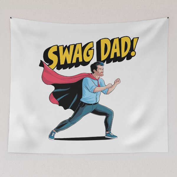 Item preview, Swag Dad Comic Book Cover - Dynamic Father's Day Illustration! designed and sold by HahaHandlesHub.