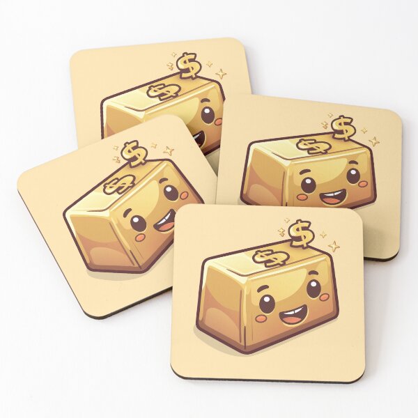 Item preview, Cute Gold Bar on Yellow Background designed and sold by SpoonToonCnt.