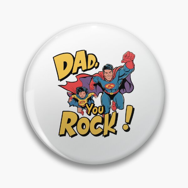 Item preview, Dynamic Superhero "Dad You Rock" Comic Book Cover - Father's Day Fun! designed and sold by HahaHandlesHub.