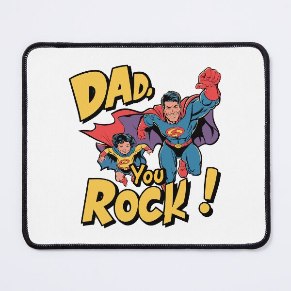 Item preview, Dynamic Superhero "Dad You Rock" Comic Book Cover - Father's Day Fun! designed and sold by HahaHandlesHub.