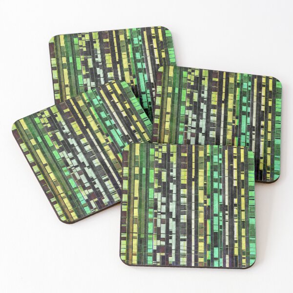 Item preview, Yellow and Green Vertical Line Abstract Patterns no.6 designed and sold by Kendall Anderson.