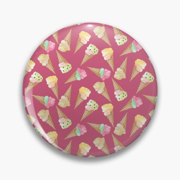 Item preview, Ice Cream Cones, raspberry, mint chocolate chip, vanilla, pistachio, and corn ice cream on a bright pink background designed and sold by JasmineGDesigns.