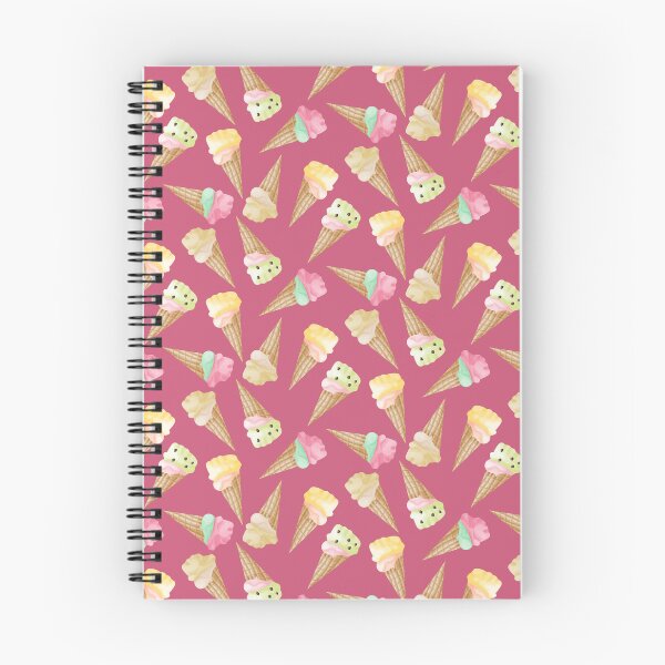 Item preview, Ice Cream Cones, raspberry, mint chocolate chip, vanilla, pistachio, and corn ice cream on a bright pink background designed and sold by JasmineGDesigns.