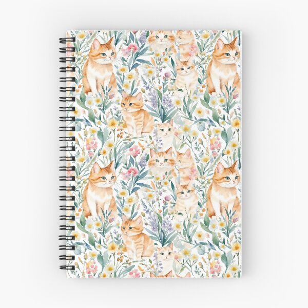 Item preview, Cats and Flowers - Watercolor pattern  designed and sold by Victoria Riabov.