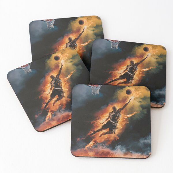Item preview, A fiery shot by a basketball player. designed and sold by MyHappyArtShop.