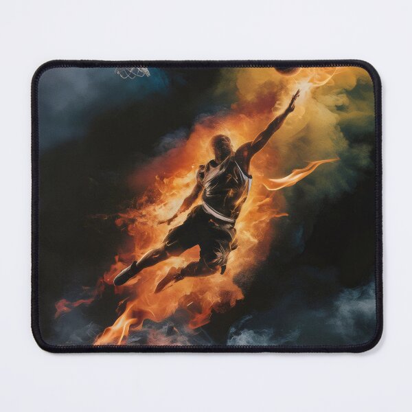 Item preview, A fiery shot by a basketball player. designed and sold by MyHappyArtShop.