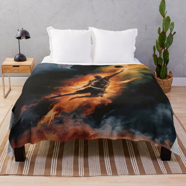 Item preview, A fiery shot by a basketball player. designed and sold by MyHappyArtShop.