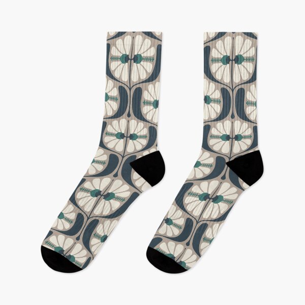 Item preview, KF 0241 A - Vintage Retro 70s Floral Pattern in Beige Green Cream designed and sold by KhakiFinch.