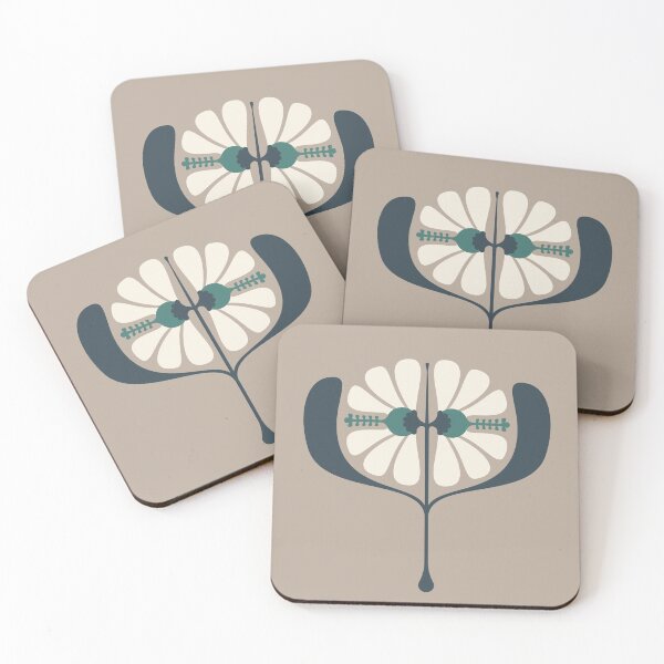 Item preview, KF 0241 A - Vintage Retro 70s Floral Pattern in Beige Green Cream designed and sold by KhakiFinch.