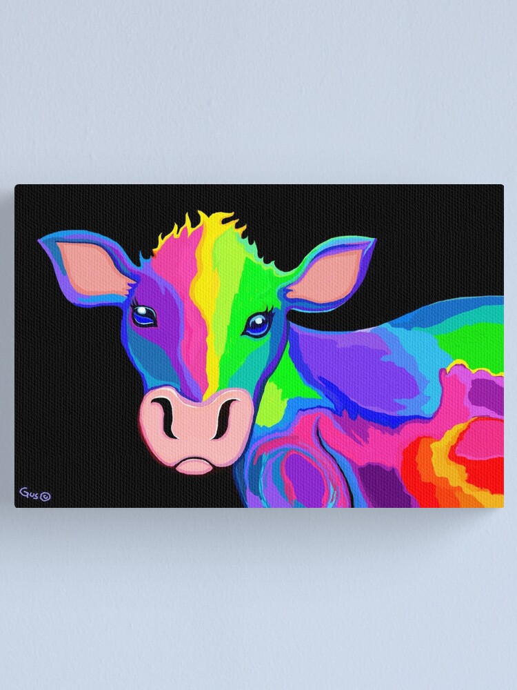 "Rainbow Cow" Canvas Print by Gusnix | Redbubble