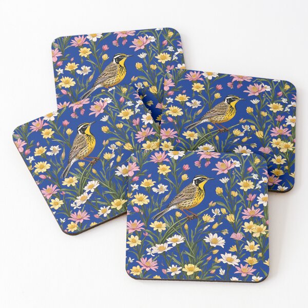 Item preview, Western Meadowlark Surrounded By Bitterroot Flowers designed and sold by taiche.