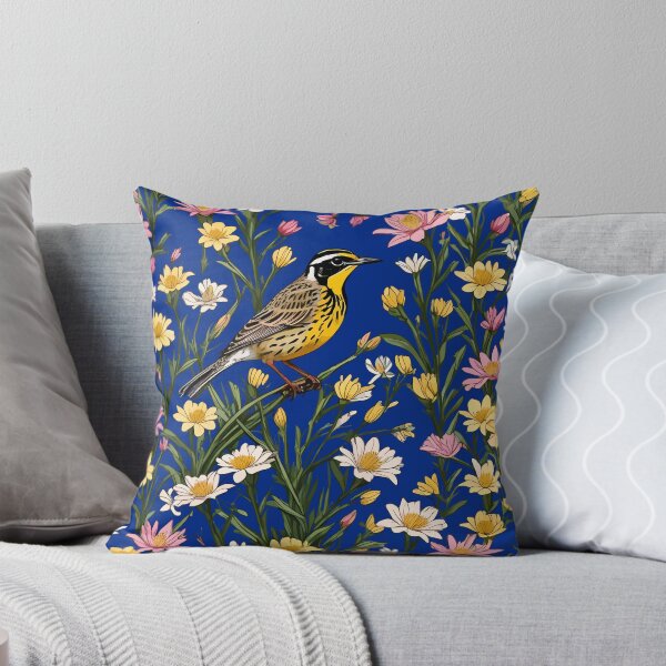 Item preview, Western Meadowlark Surrounded By Bitterroot Flowers designed and sold by taiche.
