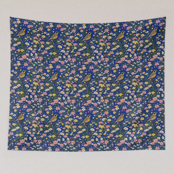Item preview, Western Meadowlark Surrounded By Bitterroot Flowers designed and sold by taiche.
