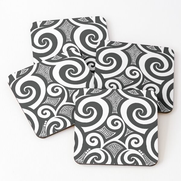 Item preview, Maori Cultural Black and White Koru Pattern Design designed and sold by Dezainz.