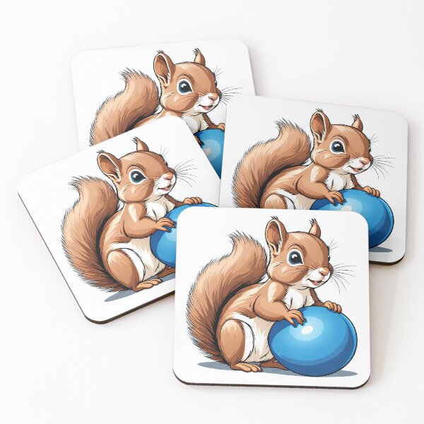 Item preview, squirrel, baby squirrel with a blue ball, for boys designed and sold by orthodox-icon.
