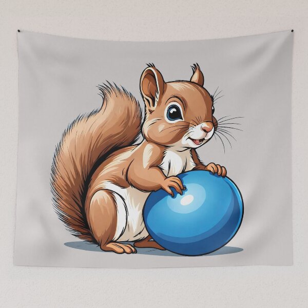Item preview, squirrel, baby squirrel with a blue ball, for boys designed and sold by orthodox-icon.