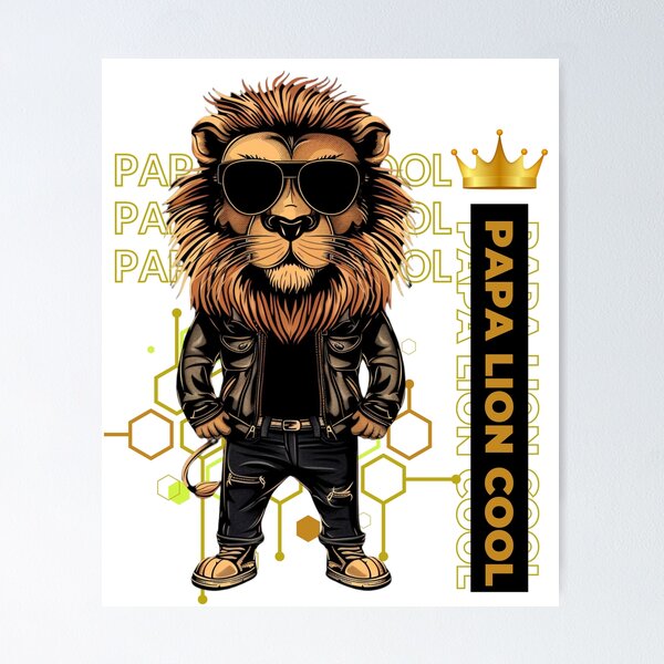 Item preview, Papa Lion Cool Shirt Funny Lion Cool Lion Cute designed and sold by khetchDesign.