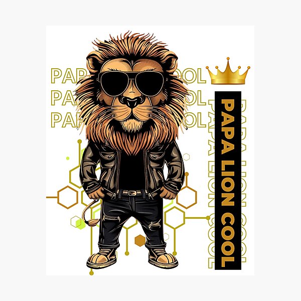 Item preview, Papa Lion Cool Shirt Funny Lion Cool Lion Cute designed and sold by khetchDesign.