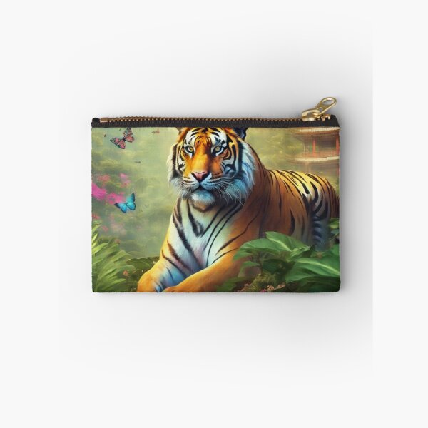Item preview, Tiger and butterfly, plants, flowers, nature, pagoda, China designed and sold by Sugar Wisdom .