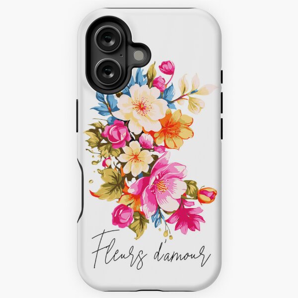 farbenfrohe Grafik von Blumen flo17 Fleurs d'amour iPhone Robuste Hülle