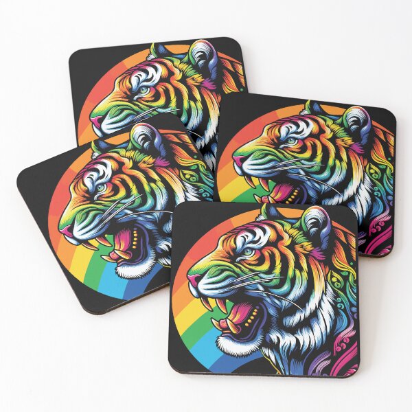 Item preview, Colorful Rainbow Tiger Face  designed and sold by NawalMagdy.
