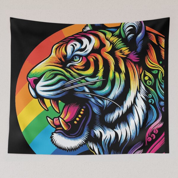 Item preview, Colorful Rainbow Tiger Face  designed and sold by NawalMagdy.