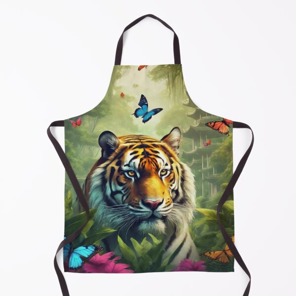 Item preview, Tiger and butterfly, plants, flowers, nature, pagoda, China designed and sold by Sugar Wisdom .