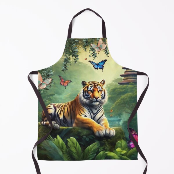 Item preview, Tiger and butterfly, plants, flowers, nature, pagoda, China designed and sold by Sugar Wisdom .