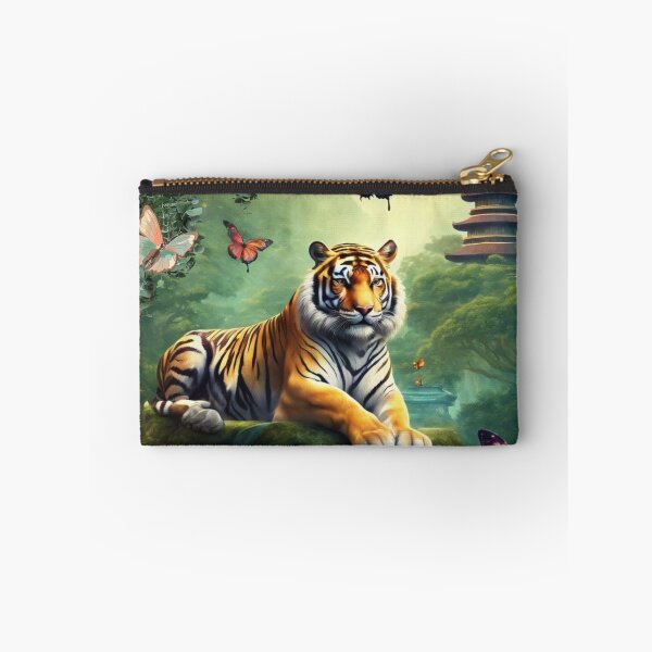 Item preview, Tiger and butterfly, plants, flowers, nature, pagoda, China designed and sold by Sugar Wisdom .