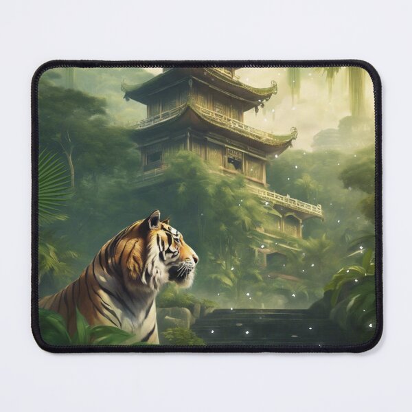 Item preview, Tiger and butterfly, plants, flowers, nature, pagoda, China designed and sold by Sugar Wisdom .