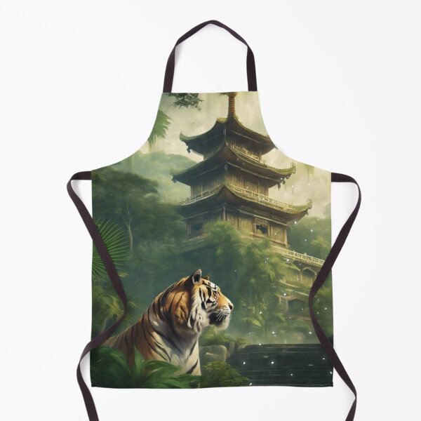 Item preview, Tiger and butterfly, plants, flowers, nature, pagoda, China designed and sold by Sugar Wisdom .