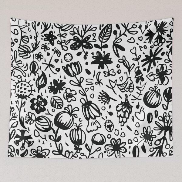 Item preview, Whimsical floral Doodle Pattern Illustration designed and sold by Infinity Elegance.