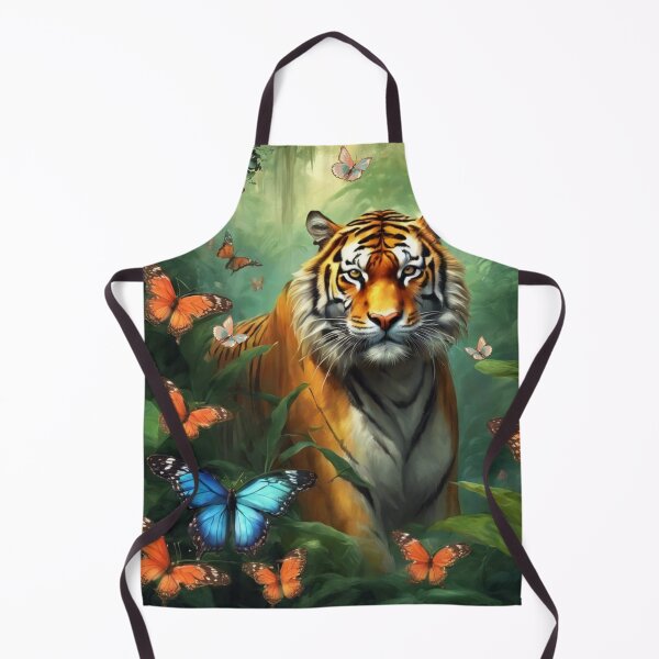 Item preview, Tiger and butterfly, plants, flowers, nature, pagoda, China designed and sold by Sugar Wisdom .