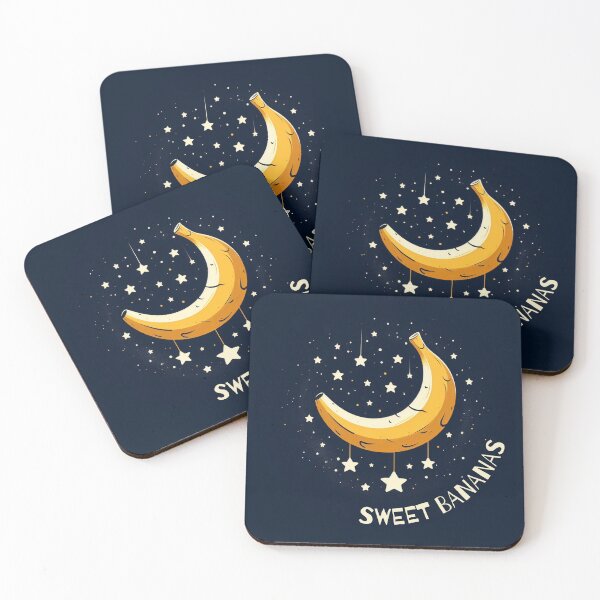 Item preview, Sweet bananas - moon made of banana in the starry sky designed and sold by Funny-Banana.