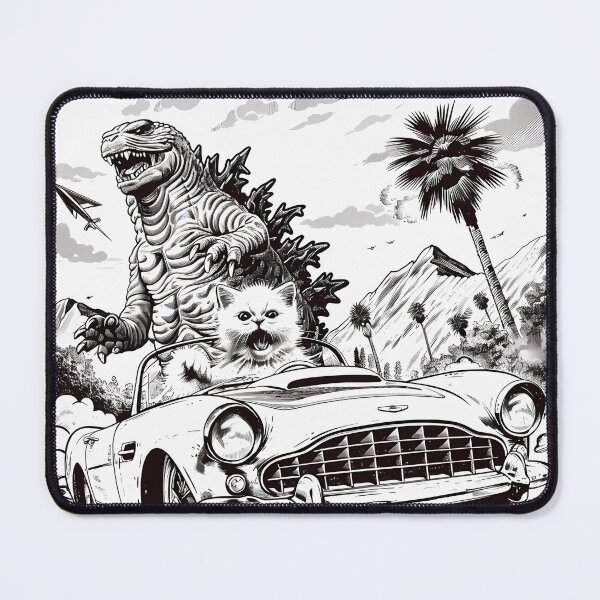 Aperçu de l'œuvre Poursuite en voiture de Godzilla créée et vendue par NatureStyle555.