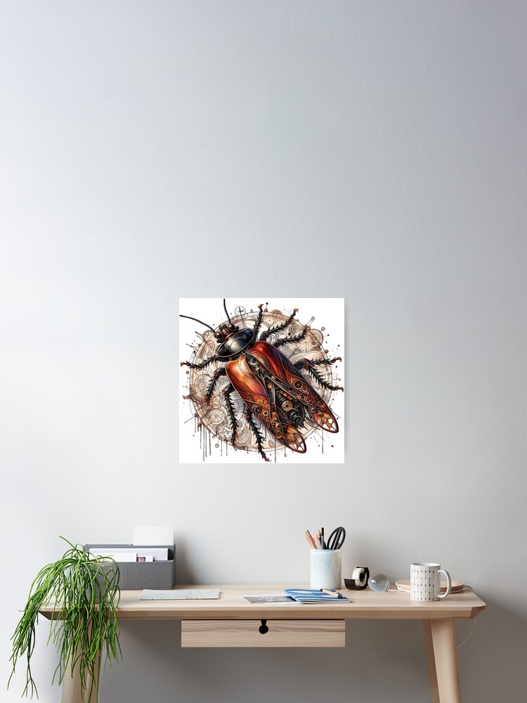 Thumbnail 2 of 3, Poster, Steam Punk Cockroach designed and sold by clarkfraser.