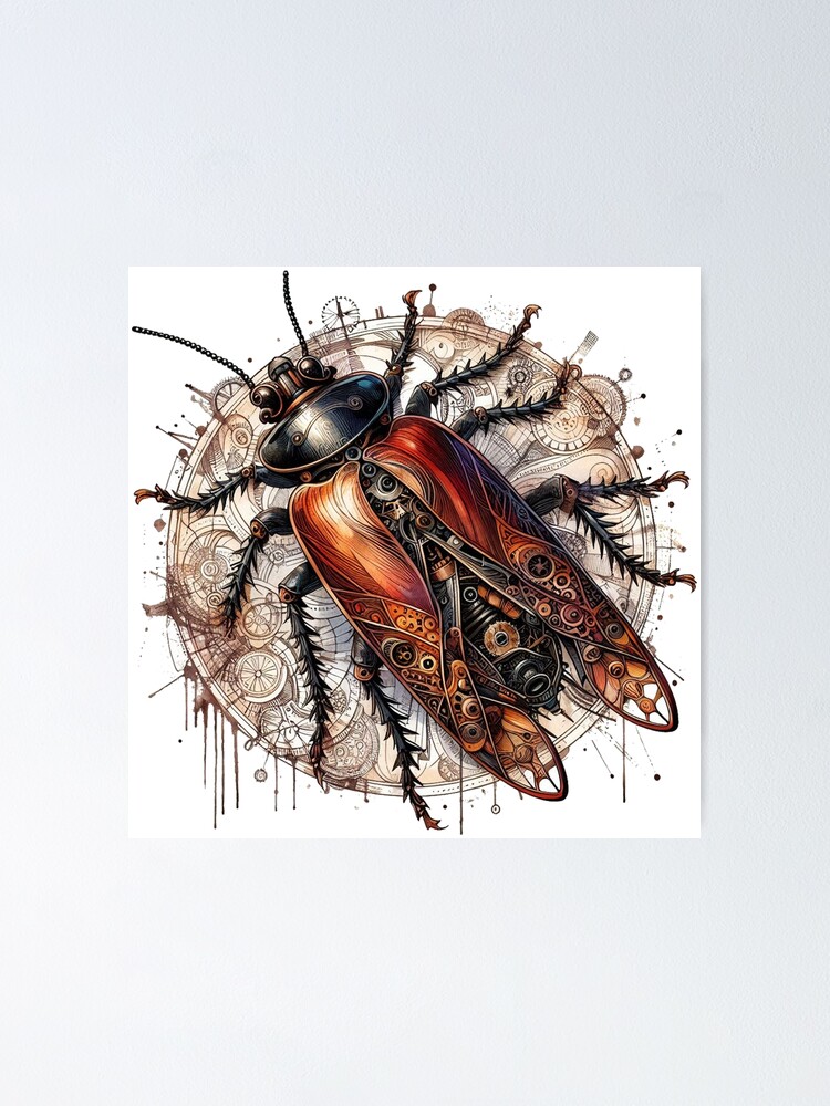Thumbnail 1 of 3, Poster, Steam Punk Cockroach designed and sold by clarkfraser.