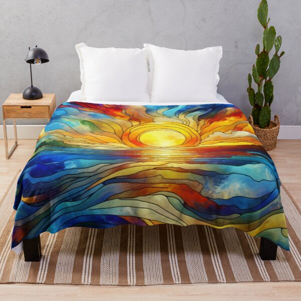 Item preview, Stained Glass Ocean Sunset designed and sold by foilhat.