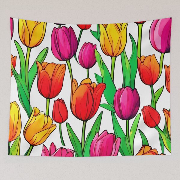 Item preview, Cartoon Tulip Artistry designed and sold by Health And Fitness Posts e-Store.