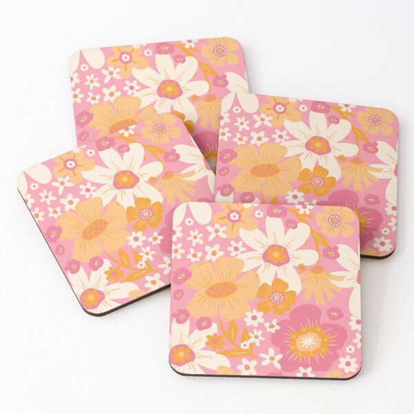 Item preview, Groovy 60s Floral - Florida Pink designed and sold by latheandquill.