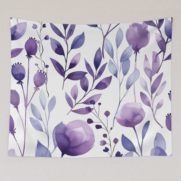 Item preview, Purple Watercolor Floral Design designed and sold by Dezainz.