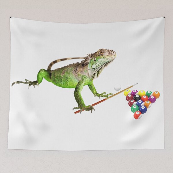 Item preview, Funny Iguana Playing Pool With Cue Billiards  designed and sold by julyperson.