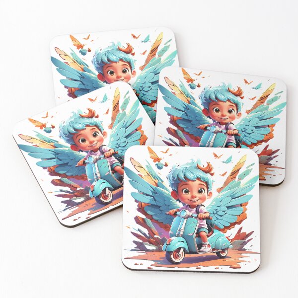 Item preview, Graphic of a child riding a scooter with wings designed and sold by Matzi-MV.