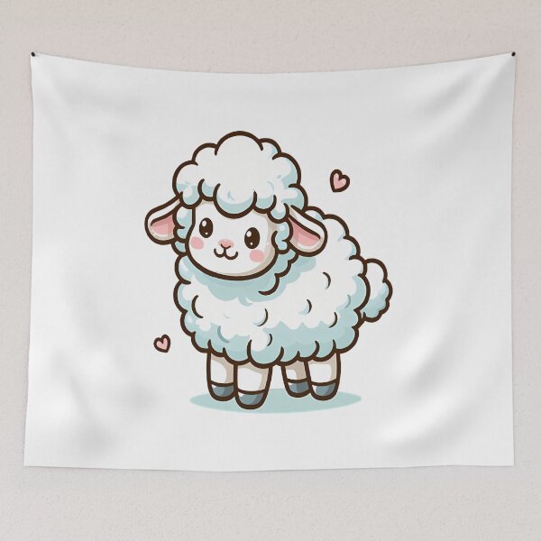Item preview, cute happy sheep  designed and sold by Ella_Sketch.