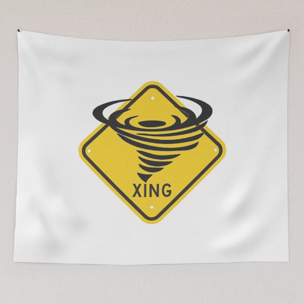 Item preview, Tornado Crossing Yellow Diamond Caution Sign designed and sold by TerScott.